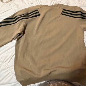 adidas Men's Beige Sweater with Black Accents